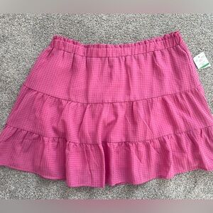 NEW Womens Le Lis Pink Tiered Mini Skirt- Size Large